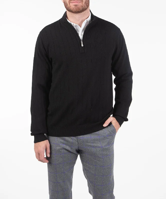 Men's Sweaters for LayeringSignature Merino Lined Quarter-Zip Mock Neck Wind Sweater