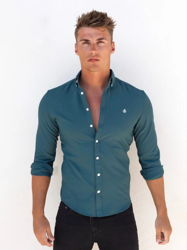 Men's Checkered Shirts for a Retro FeelAlaric Long Sleeve Shirt - Teal Green