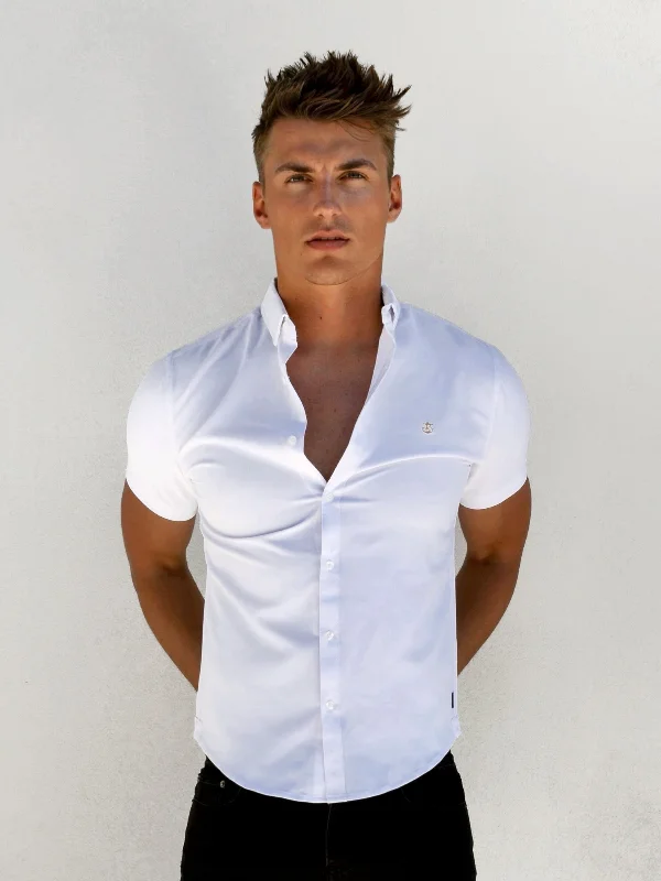 Men's V-Neck T-Shirts for a Flattering ShapeMonaco Short Sleeve Shirt - White