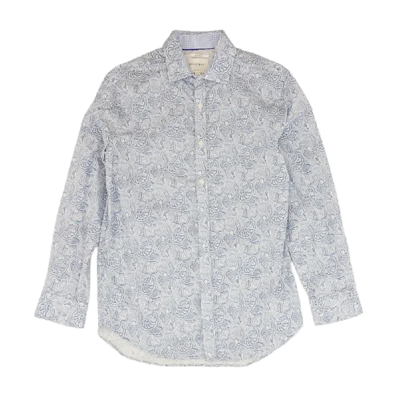 Men's Shirts with Patch PocketsBlue Paisley Long Sleeve Button Down