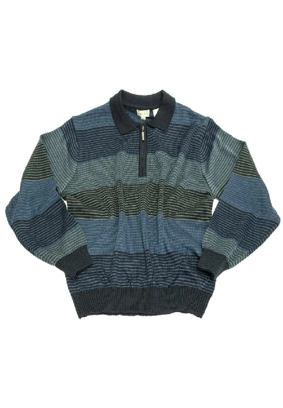 Men's Sweaters in Bright ColorsCavori Jacquard Stripe Sweater, Polo Collar 448620 1998