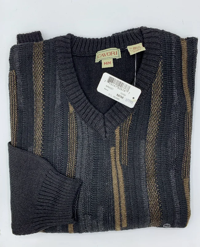 Men's Sweaters with Elastic CuffsCavori Jacquard Sweater, V-Neck 448621 0998