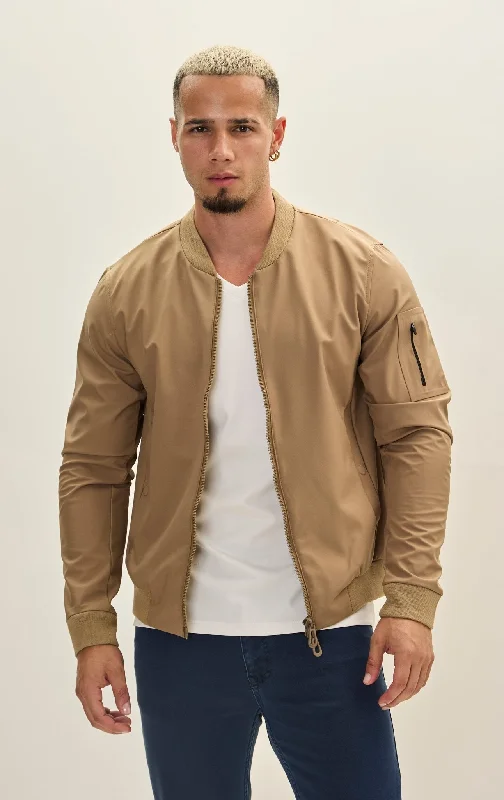 Men's Coats for Short MenClassic Lightweight Bomber Jacket - Camel