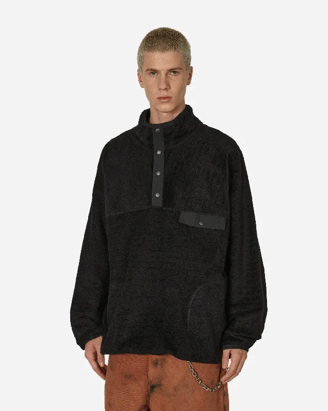 Men's Coats with Removable LiningsCotton Fleece Pullover Black