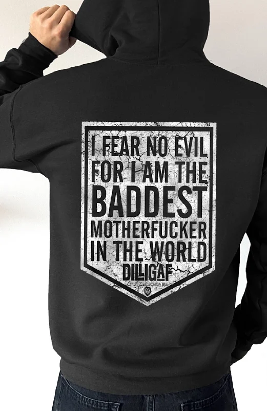 Men's Hoodies for Ice FishingDilligaf I Fear No Evil Pullover Hoody