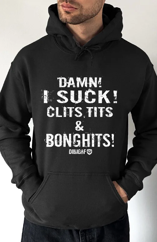 Men's Hoodies with Adjustable SleevesDamn! I Suck! Pullover Hoodie