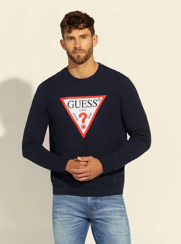 Men's Sweaters with EmbellishmentsDeep Navy Audley Fleece Jumper