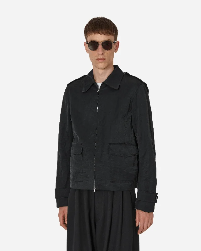 Versatile Men's Pea CoatsNylon Jacket Black