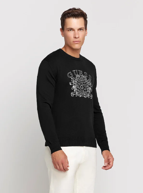 Men's Sweaters for WinterEco Black Britton Logo Jumper