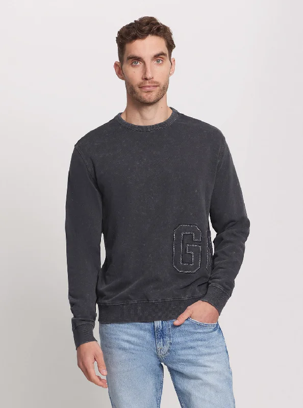 Men's Sweaters with Built-In ScarvesEco Black Logo Jumper