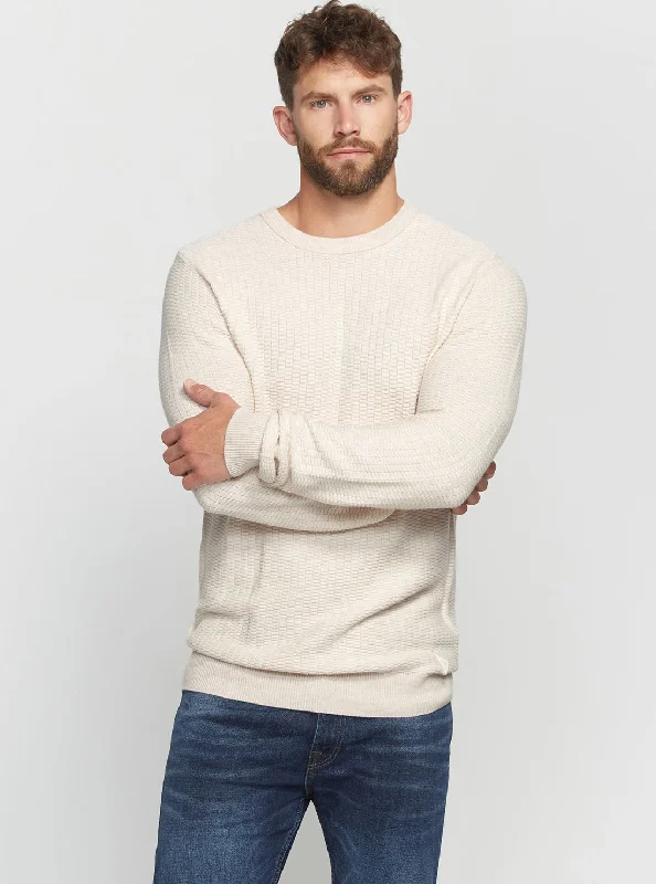 Men's Sweaters with Zip-Up CollarsEco White Paco Wool Jumper