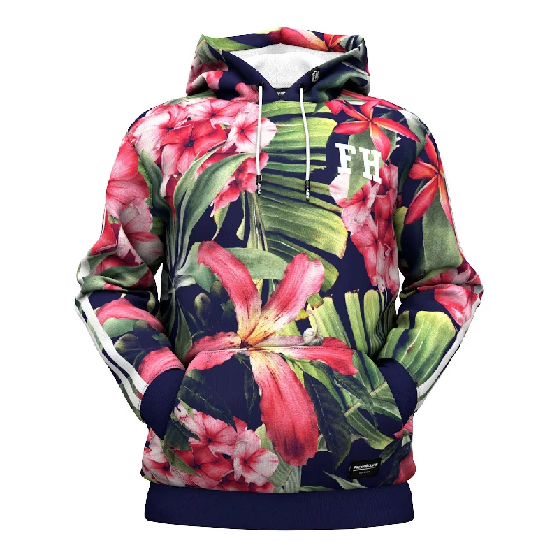 Men's Hoodies with Adjustable SleevesExotic Floral Hoodie