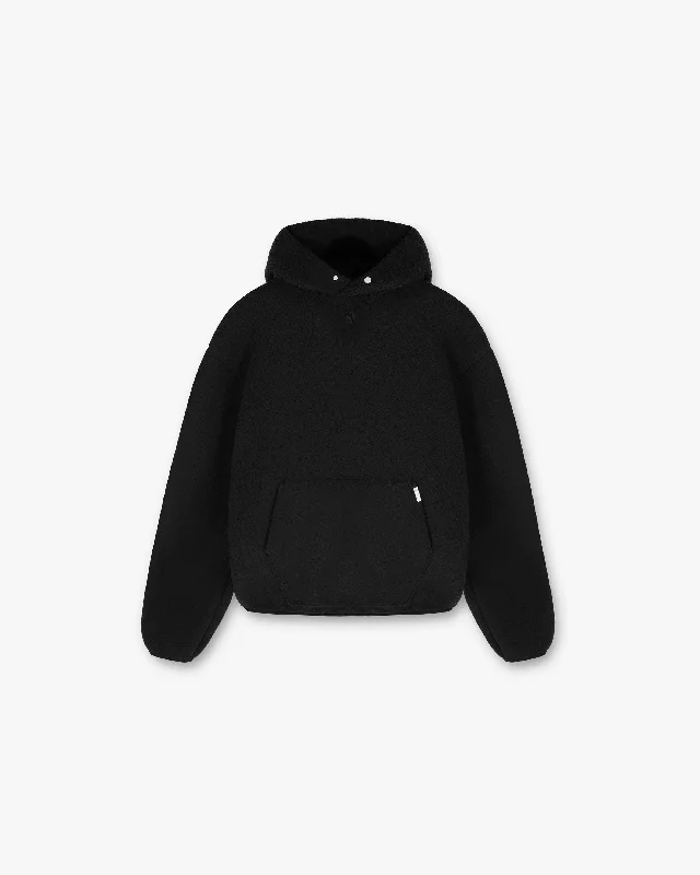 Men's Hoodies with Screen-Printed GraphicsFleece Oversized Hoodie - Black