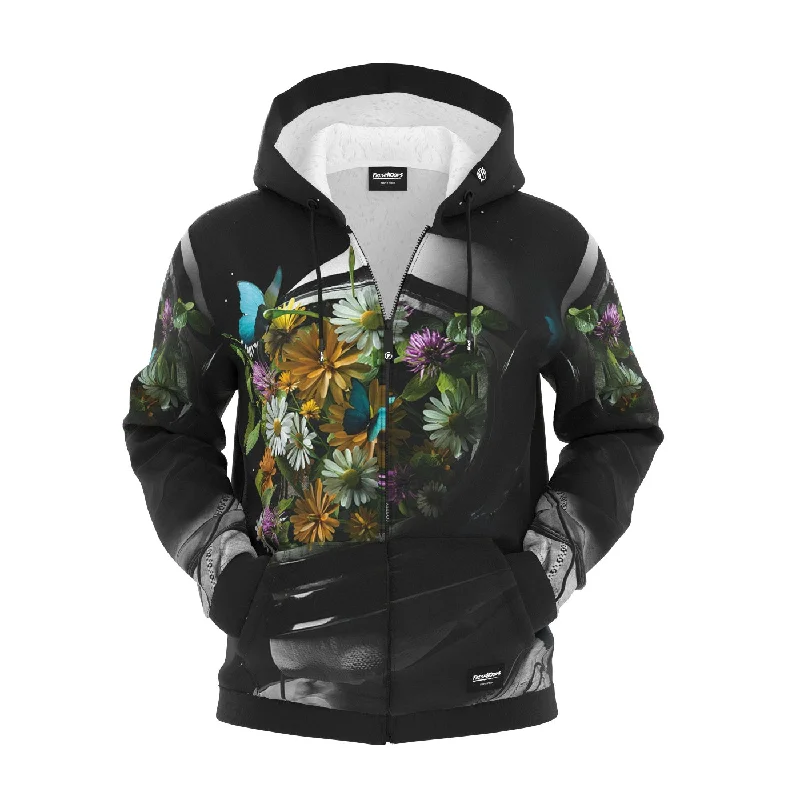 Men's Hoodies with Embroidered PatchesFlower Face Zip Up Hoodie