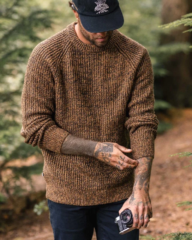 Men's Sweaters with Patchwork DesignsFog Recycled Knitted Sweater - Dusty Ochre