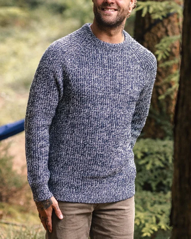 Men's Sweaters with Cable PatternsFog Recycled Knitted Sweater - Grey Marl