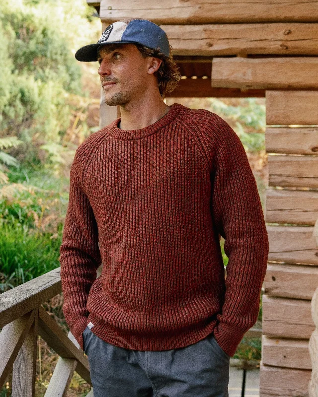 Men's Sweaters with Dropped ShouldersFog Recycled Knitted Sweater - Red Ochre