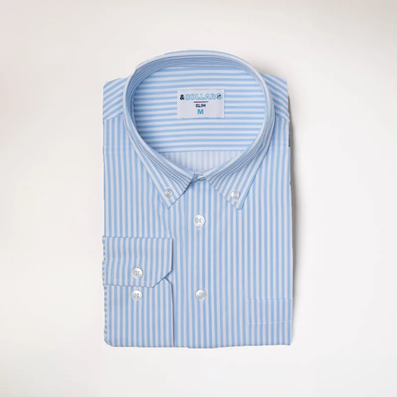 Men's Regular-Fit Shirts for a Classic FitRange Shirt - White and Blue Pinstripe