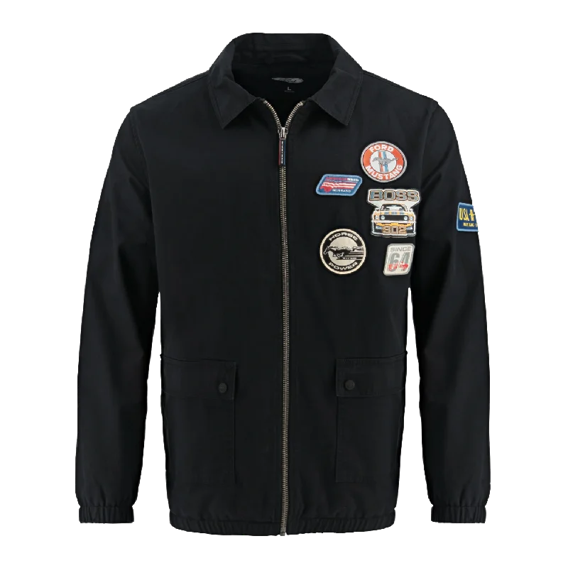 Men's Coats with Military InfluenceFord Mustang Bomber Patch Jacket