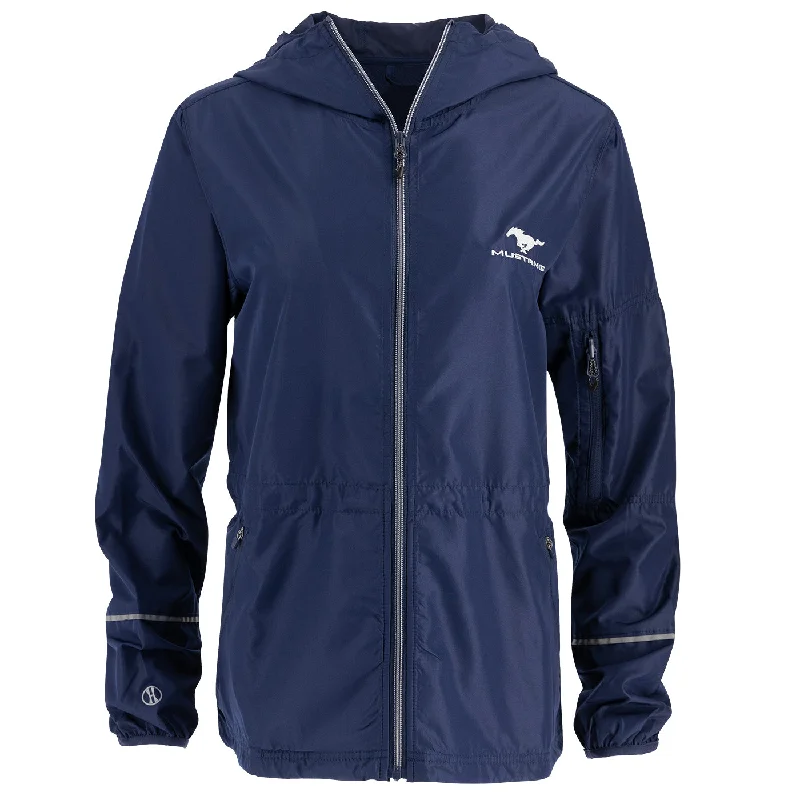 Men's Coats with Snap ButtonsFord Mustang Logo Women's Packable Hooded Windbreaker Jacket