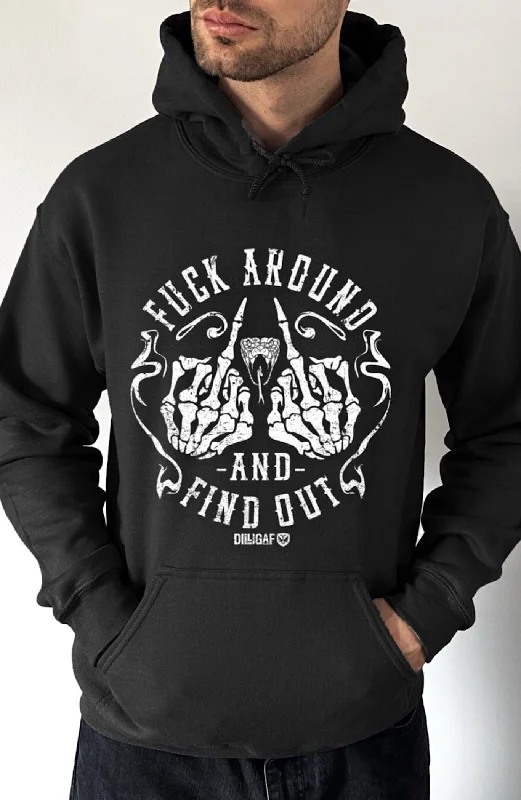 Men's Hoodies with Secret CompartmentsFuck around find out Pullover Hoodie