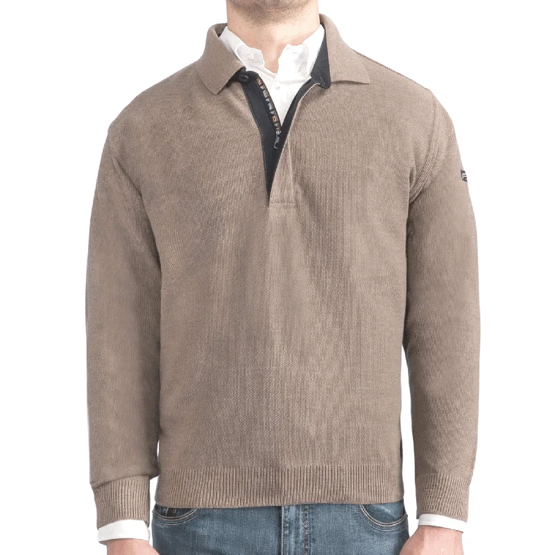 Men's Sweaters with EmbellishmentsGreen Coast Italian Sweater 422 Corda (Taupe) Col. #37