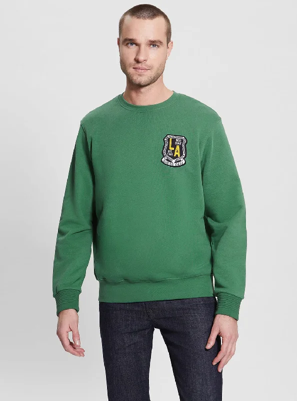 Men's Sweaters with Argyle PatternsGreen Yustin Logo Embroidered Jumper