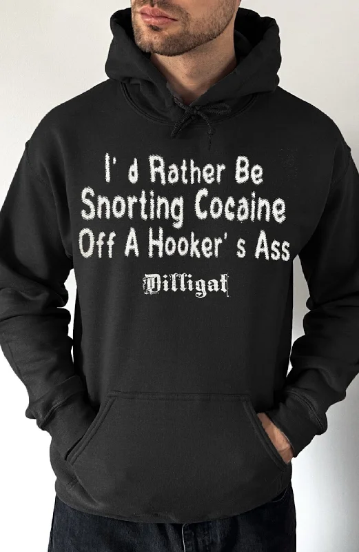 Men's Hoodies with Built-In HeadphonesI'd rather be snorting cocaine Pullover Hoodie