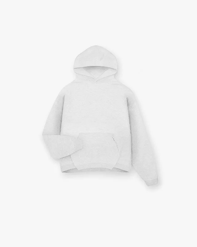 Men's Hoodies with Water-Repellent FabricInitial Boxy Hoodie - Ice Grey Marl