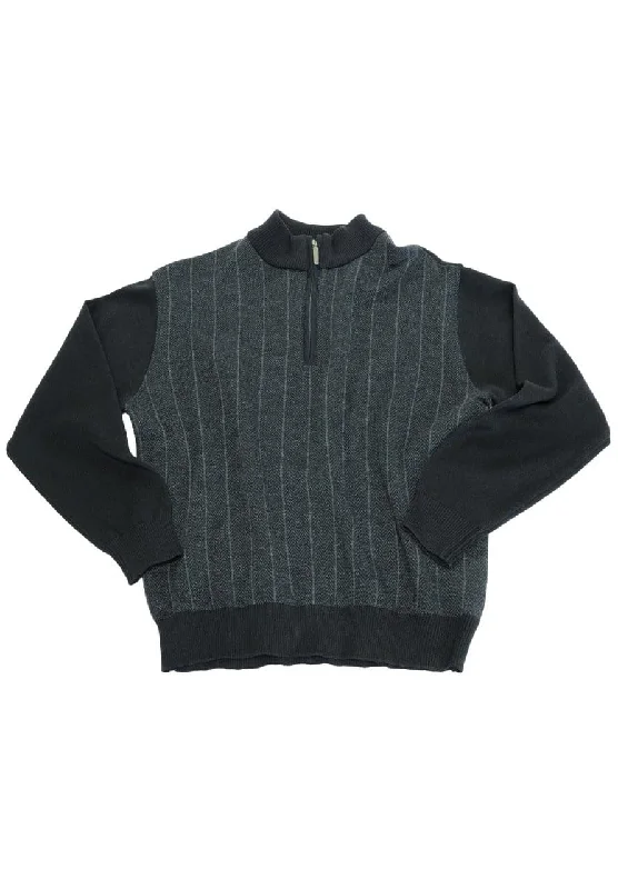 Men's Sweaters with High-Neck DesignsLeo Chevalier 326654 Long Sleeve Zipper Mock Neck Sweater