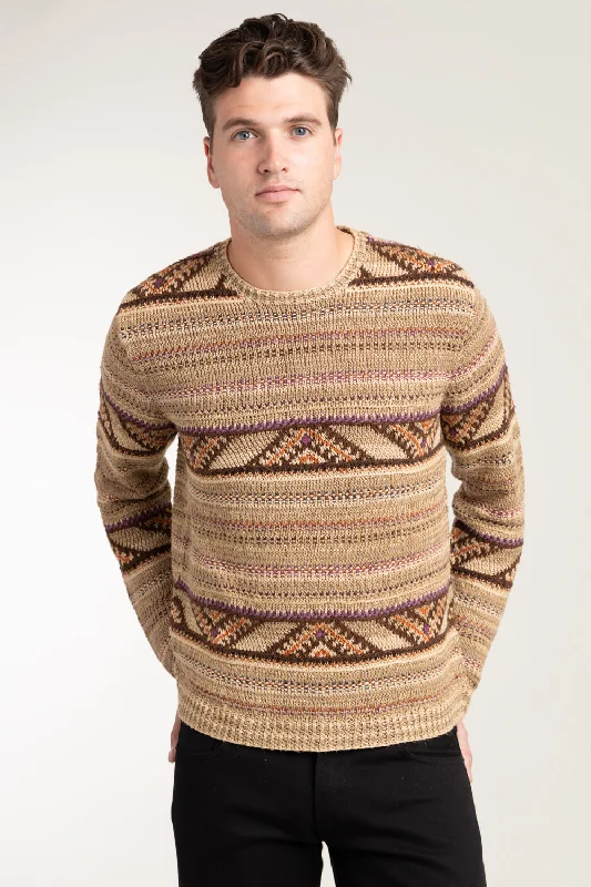 Men's Sweaters with Straight-Cut ShapesLinen Silk Knit Crewneck Sweater