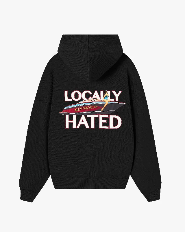 Men's Hoodies with Adjustable HoodsLOCALLY HATED HOOD BLACK