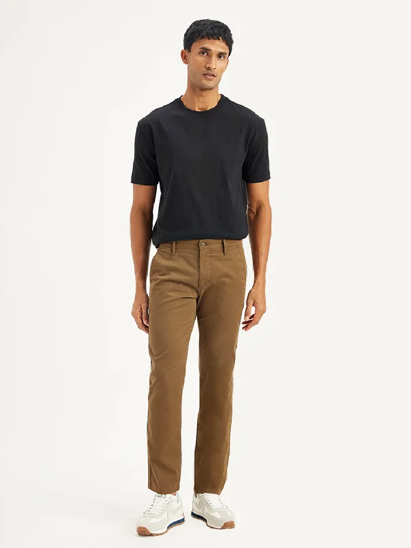 Men's Sweaters with EmbellishmentsMen's Brown Slim Fit Chinos