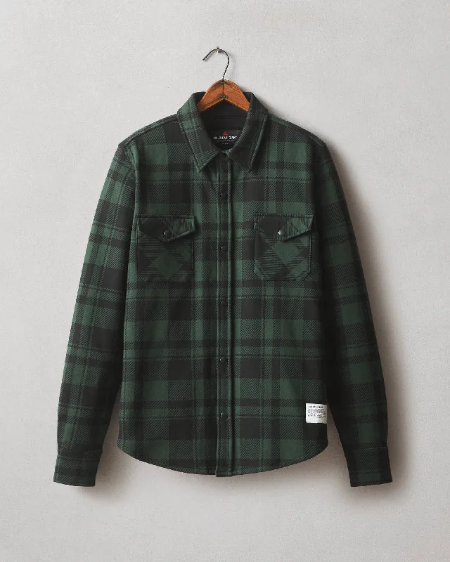 Men's Big and Tall Shirts for Added ComfortRedwood Fleece Overshirt - Green Moss Plaid