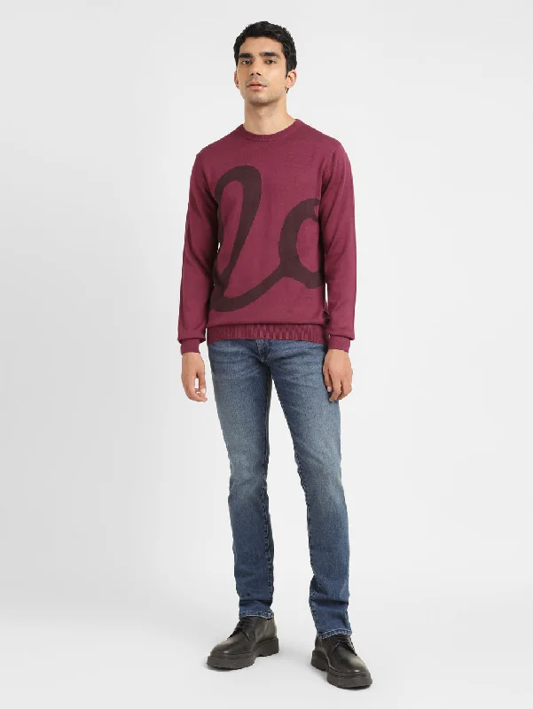 Men's Sweaters for LayeringMen's Solid Red Crew Neck Sweater