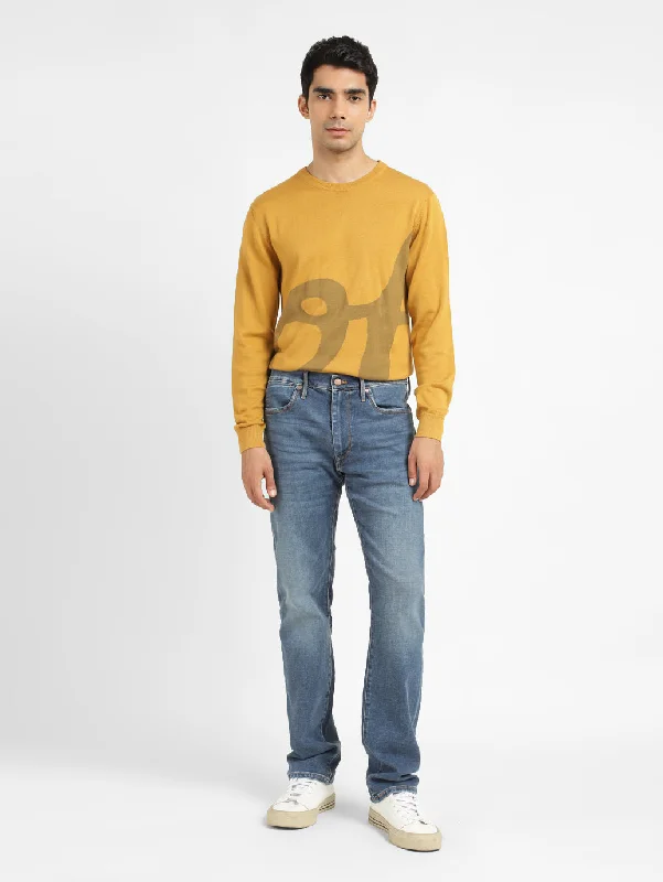 Men's Sweaters with Long SleevesMen's Solid Yellow Crew Neck Sweater