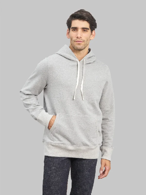 Men's Hoodies for Tall MenMerz b. Schwanen 382 Loopwheeled 12oz Classic Fit Hoodie Grey Melange