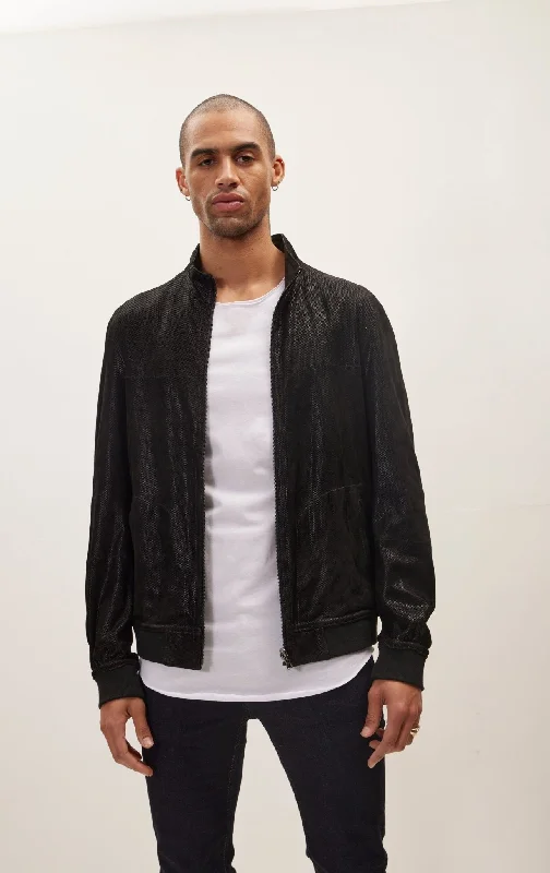 Winter-Ready Men's CoatsSuede To Genuine Reversible Leather Jacket - Black