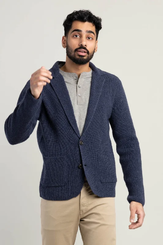 Men's Sweaters with ButtonsNavy Cashmere Cardigan