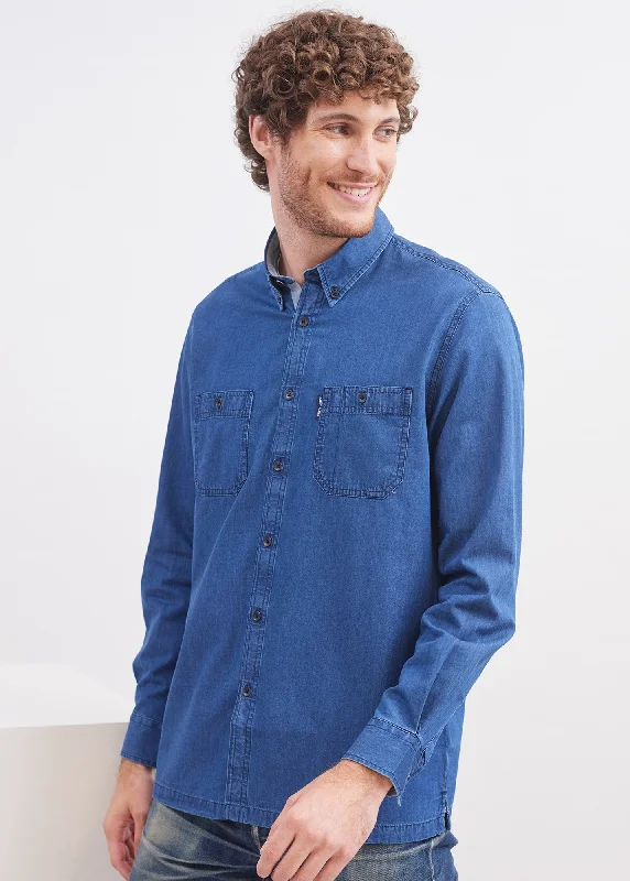 Men's Travel Shirts for Easy PackingNew Lambert shirt - regular fit, in cotton denim (DENIM)