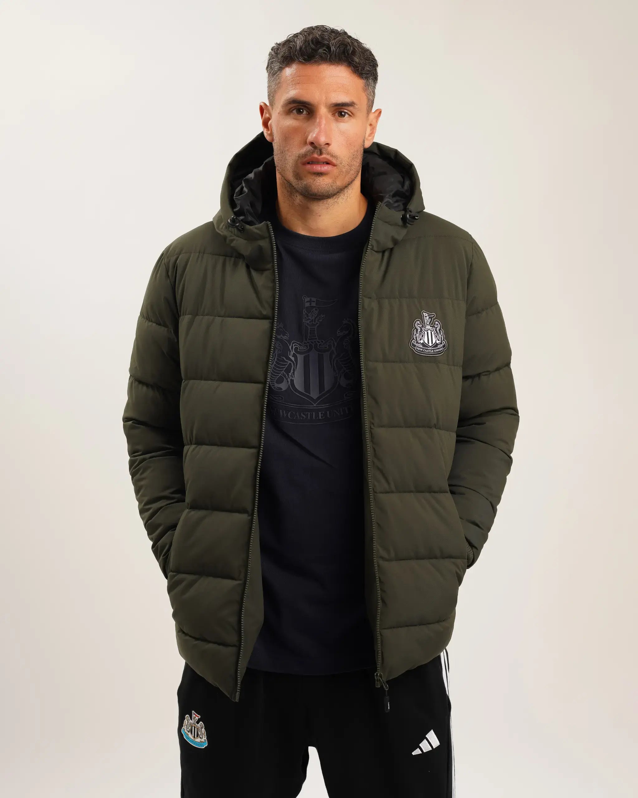 Men's Coats for Dressy OccasionsNewcastle United Men's Khaki Short Puffer Jacket