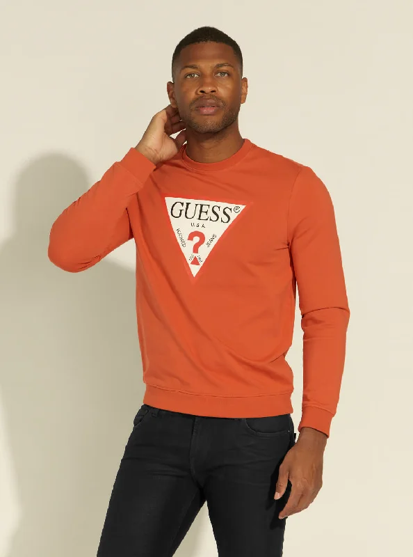 Men's Sweaters with A-Line ShapesOrange Audley Fleece Jumper