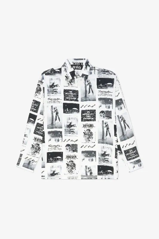 Durable Men's Work ShirtsOVERSIZE SHIRT ALL OVER PRINT THE KITCHEN WHITE