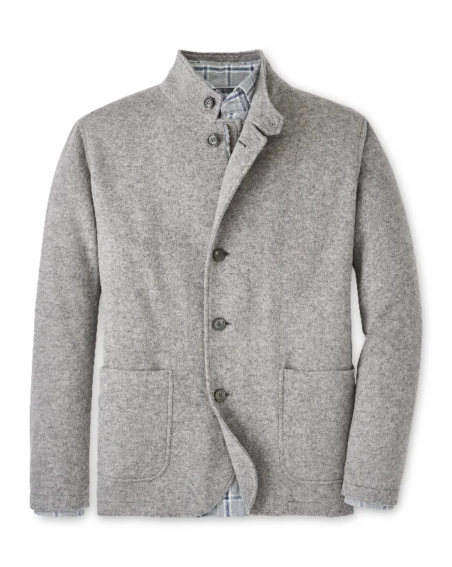 Men's Sweaters for LayeringPeter Millar Crown Flex Fleece Zip Blazer in British Grey