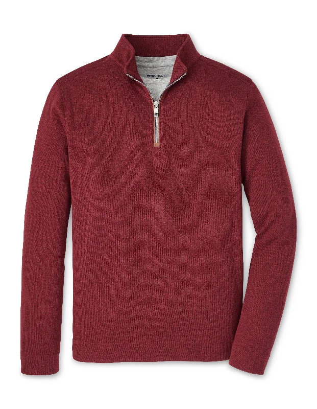 Men's Sweaters with Zippered PocketsPeter Millar Crown Sweater Fleece Quarter-Zip in Currant