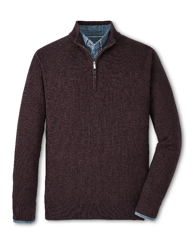 Comfortable Men's Cotton SweatersPeter Millar Nevis Twisted Quarter-Zip in Midnight Canopy