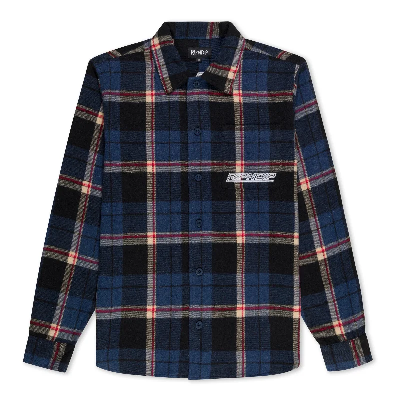 Men's Long-Sleeve Shirts for Year-Round WearRobo Button Up Flannel (Navy)