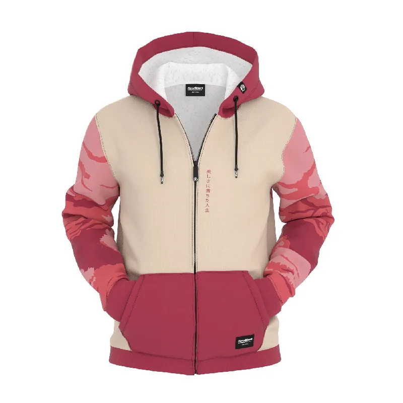 Versatile Men's All-Season HoodiesSakura Blossom Zip Up Hoodie