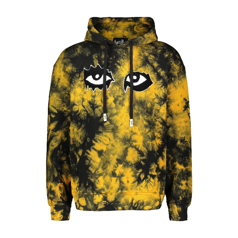 Versatile Men's All-Season HoodiesSIGNATURE EYES HOODIE ORANGE/BLACK TIE DYE