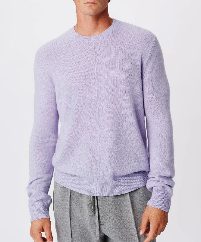 Men's Sweaters for Casual OccasionsWool Cashmere Seamed Crew Neck Sweater - Skyflower